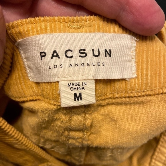 PacSun women's medium yellow-gold corduroy overalls dress - Picture 4 of 6